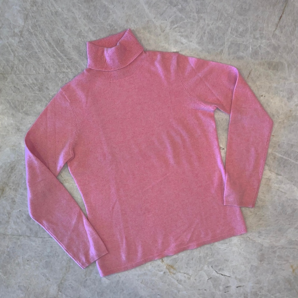 Pink 100% Cashmere Turtleneck Sweater  Size M